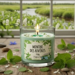 Chandelle menthe québécoise pour une ambiance revitalisante